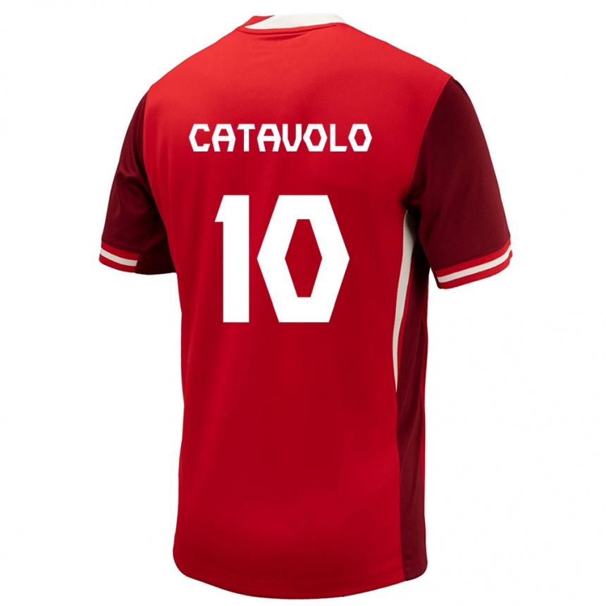 Men Football Canada Matthew Catavolo #10 Red Home Jersey 24-26 T-Shirt