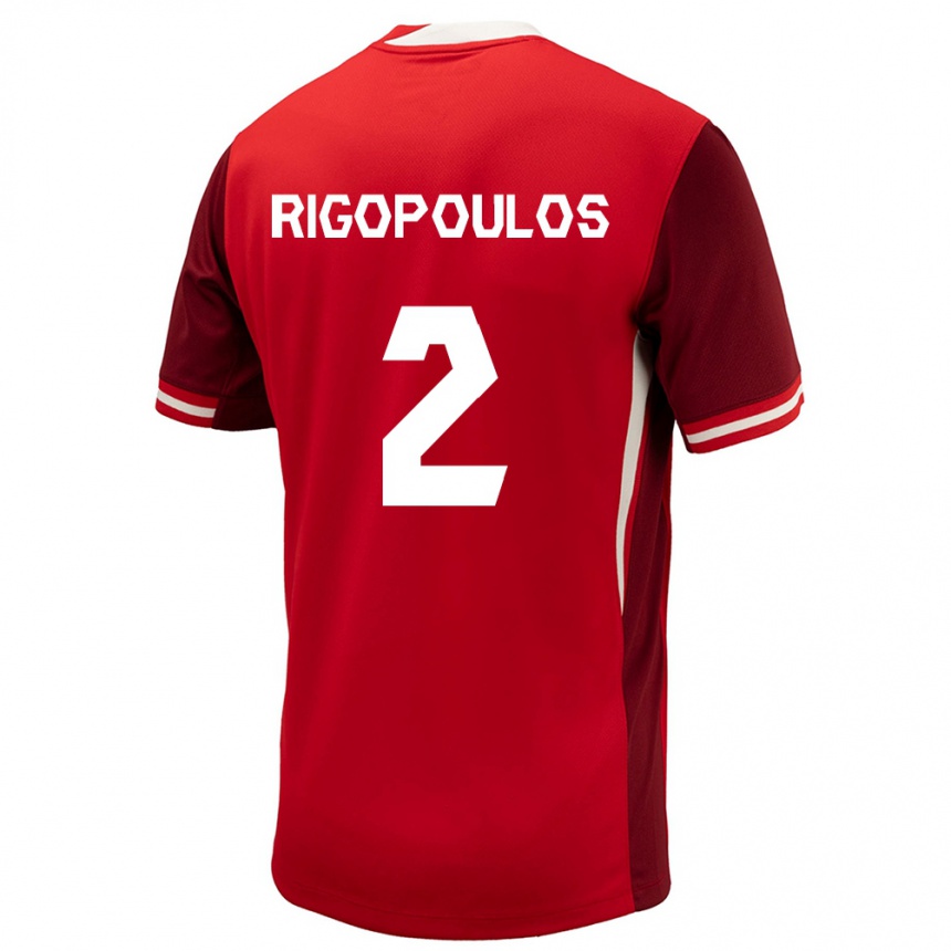 Men Football Canada Theo Rigopoulos #2 Red Home Jersey 24-26 T-Shirt