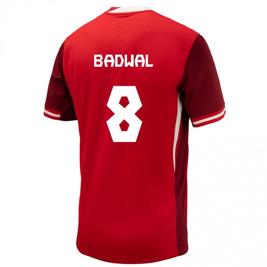 Men Football Canada Jeevan Badwal #8 Red Home Jersey 24-26 T-Shirt