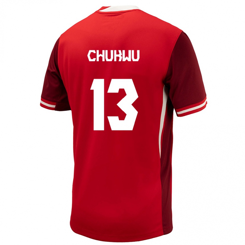 Men Football Canada Richard Chukwu #13 Red Home Jersey 24-26 T-Shirt