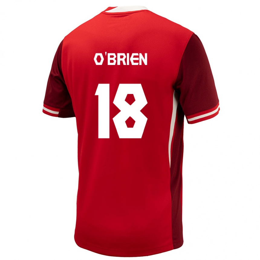 Men Football Canada Alexander O'brien #18 Red Home Jersey 24-26 T-Shirt