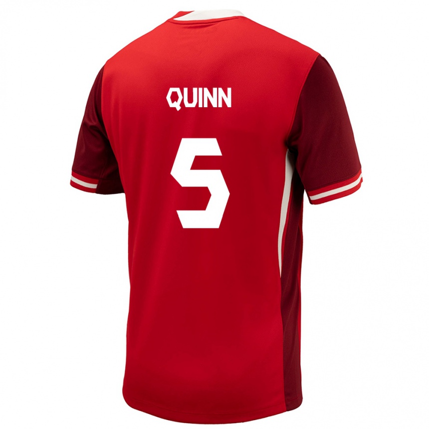 Men Football Canada Quinn #5 Red Home Jersey 24-26 T-Shirt