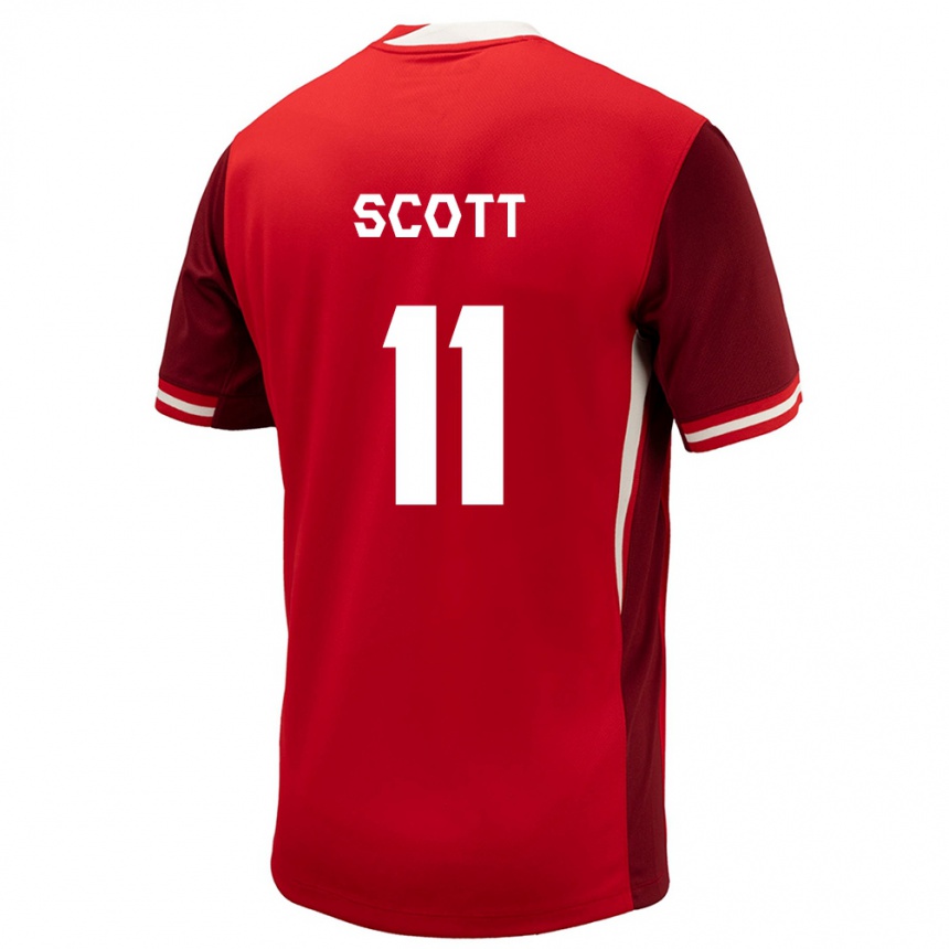 Men Football Canada Desiree Scott #11 Red Home Jersey 24-26 T-Shirt