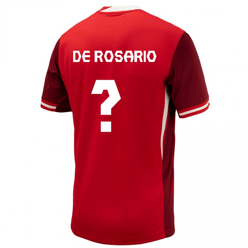 Men Football Canada Adisa De Rosario #0 Red Home Jersey 24-26 T-Shirt