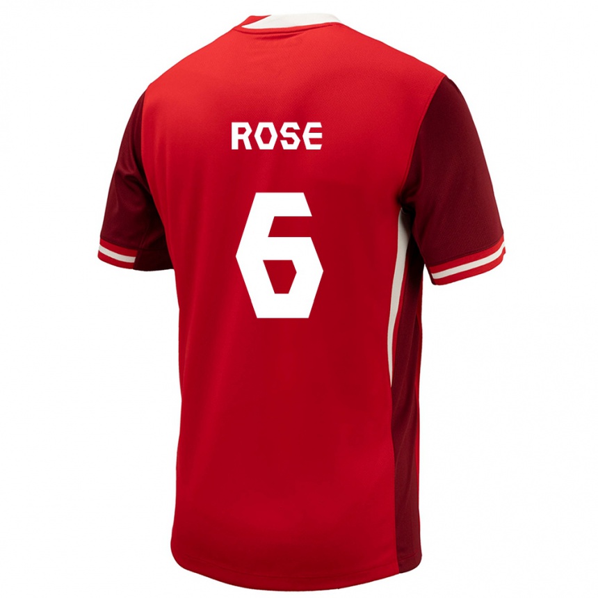 Men Football Canada Deanne Rose #6 Red Home Jersey 24-26 T-Shirt