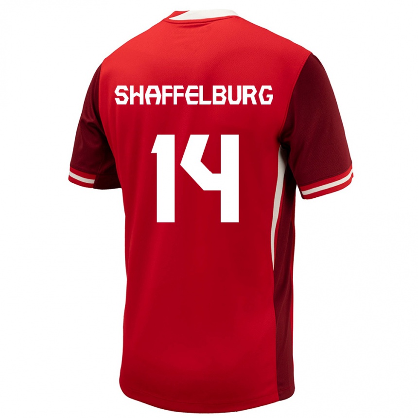 Men Football Canada Jacob Shaffelburg #14 Red Home Jersey 24-26 T-Shirt