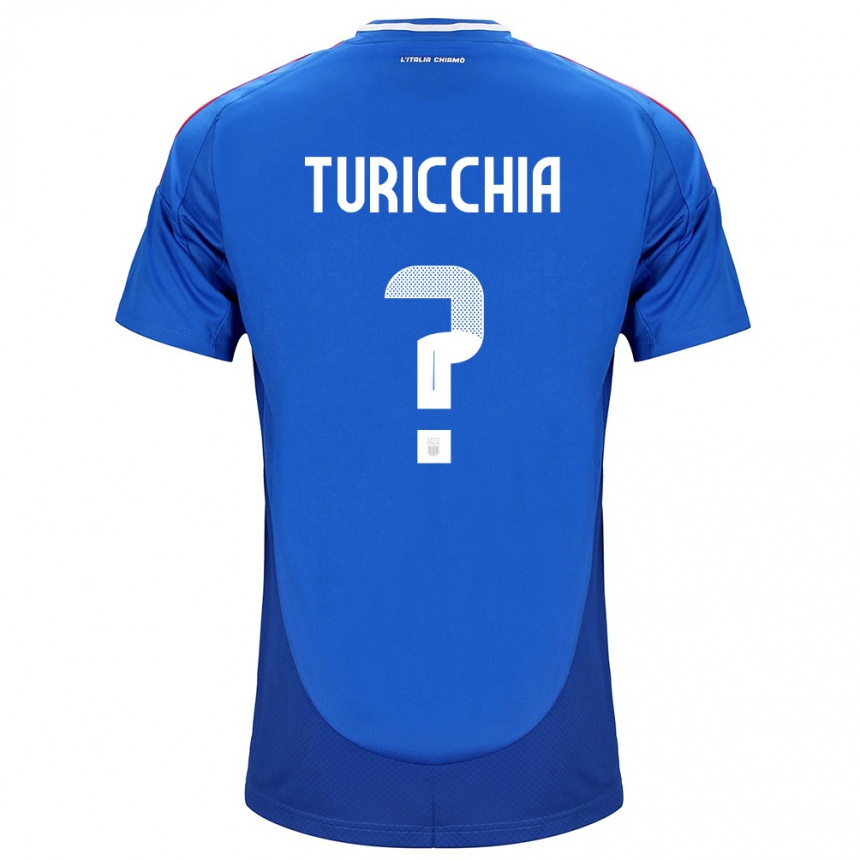 Men Football Italy Riccardo Turicchia #0 Blue Home Jersey 24-26 T-Shirt