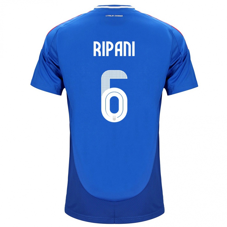 Men Football Italy Diego Ripani #6 Blue Home Jersey 24-26 T-Shirt