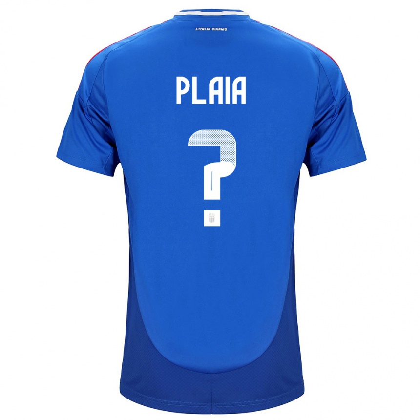 Men Football Italy Matteo Plaia #0 Blue Home Jersey 24-26 T-Shirt