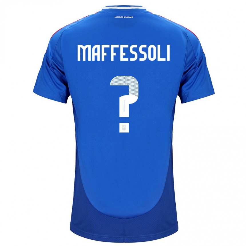 Men Football Italy Manuel Maffessoli #0 Blue Home Jersey 24-26 T-Shirt