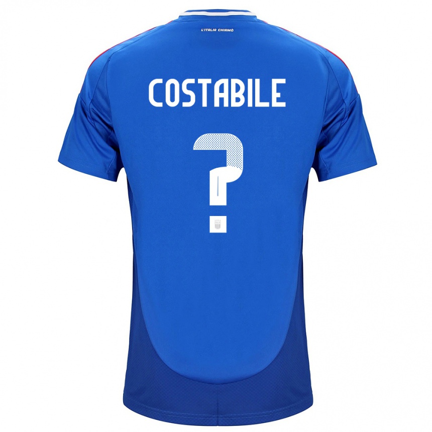 Men Football Italy Cristian Costabile #0 Blue Home Jersey 24-26 T-Shirt