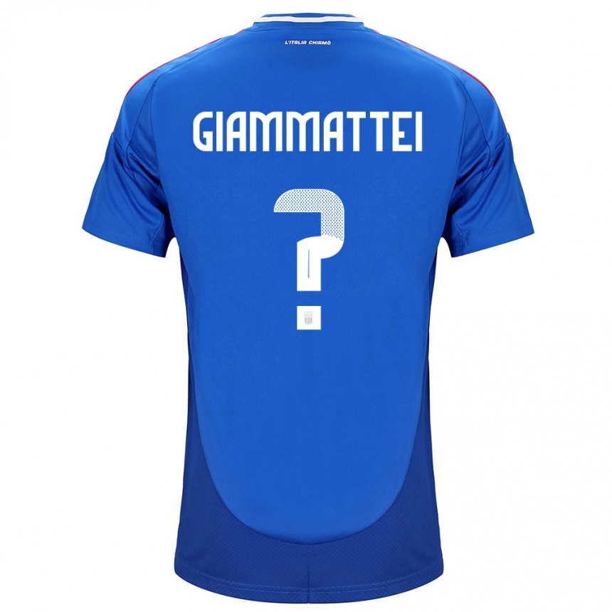 Men Football Italy Gioele Giammattei #0 Blue Home Jersey 24-26 T-Shirt