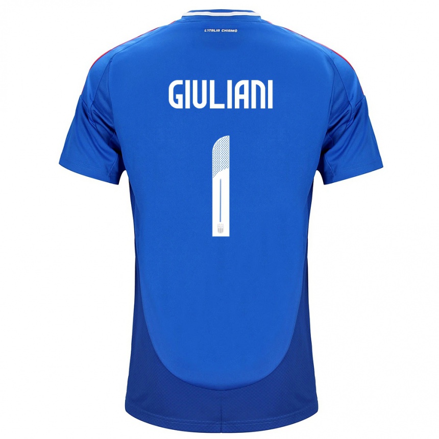 Men Football Italy Laura Giuliani #1 Blue Home Jersey 24-26 T-Shirt