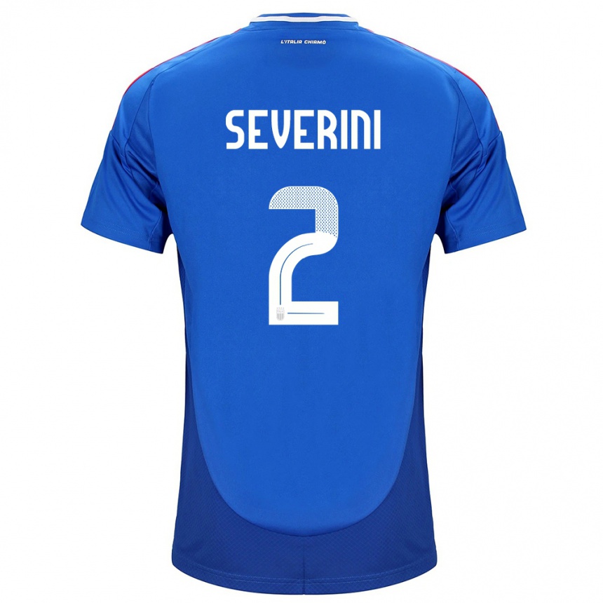 Men Football Italy Emma Severini #2 Blue Home Jersey 24-26 T-Shirt