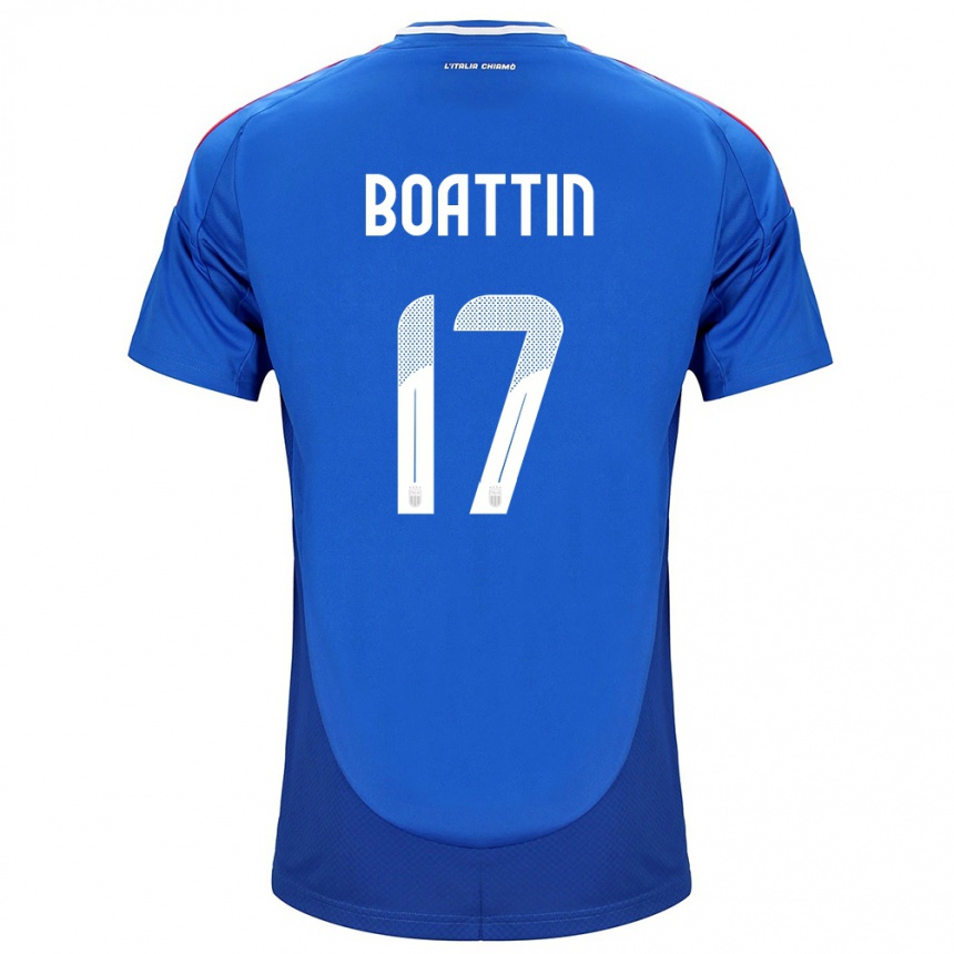 Men Football Italy Lisa Boattin #17 Blue Home Jersey 24-26 T-Shirt