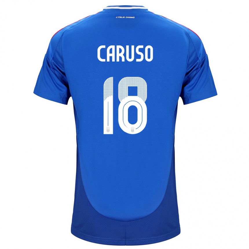 Men Football Italy Arianna Caruso #18 Blue Home Jersey 24-26 T-Shirt