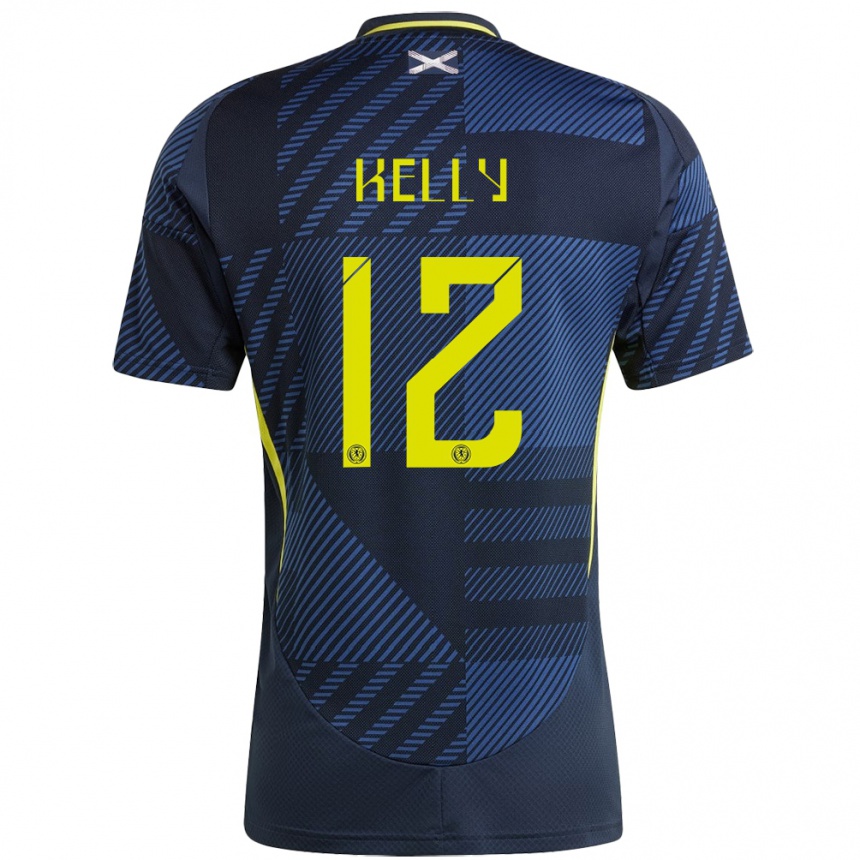 Men Football Scotland Liam Kelly #12 Dark Blue Home Jersey 24-26 T-Shirt