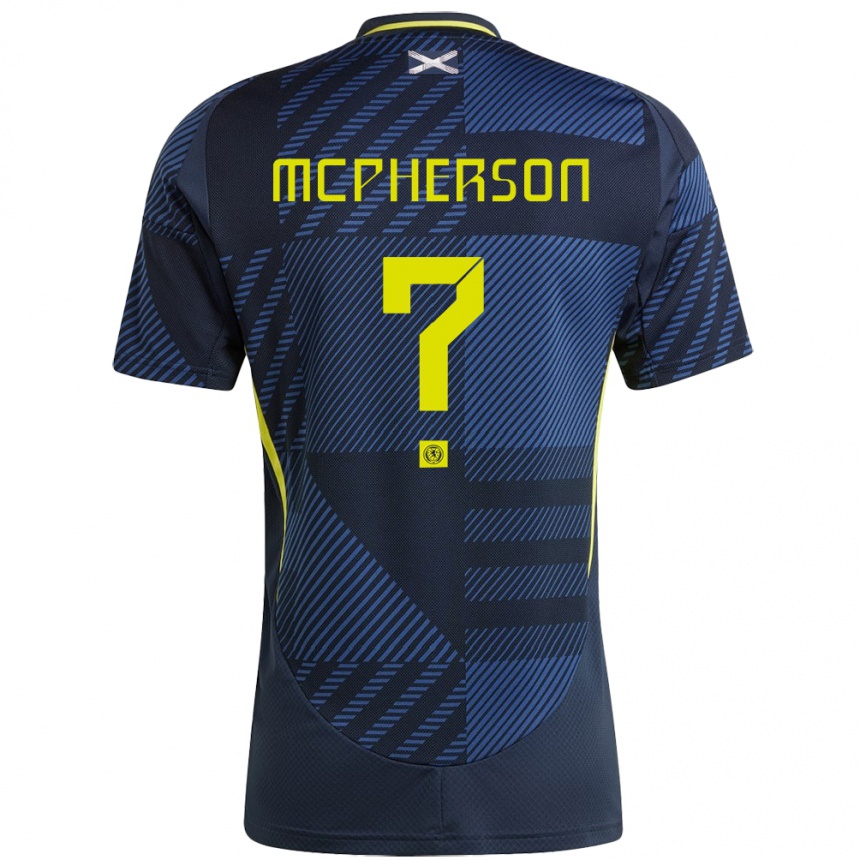 Men Football Scotland Ben Mcpherson #0 Dark Blue Home Jersey 24-26 T-Shirt