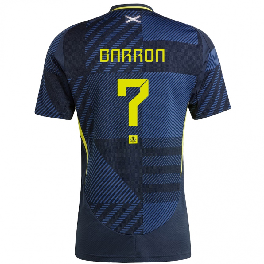 Men Football Scotland Connor Barron #0 Dark Blue Home Jersey 24-26 T-Shirt