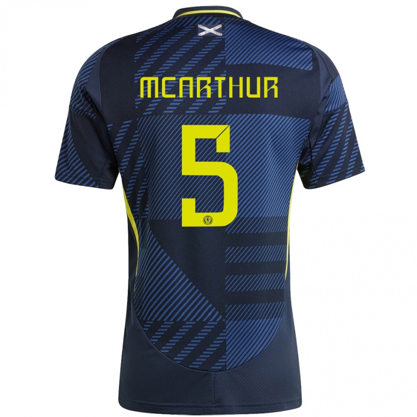 Men Football Scotland Charlie Mcarthur #5 Dark Blue Home Jersey 24-26 T-Shirt