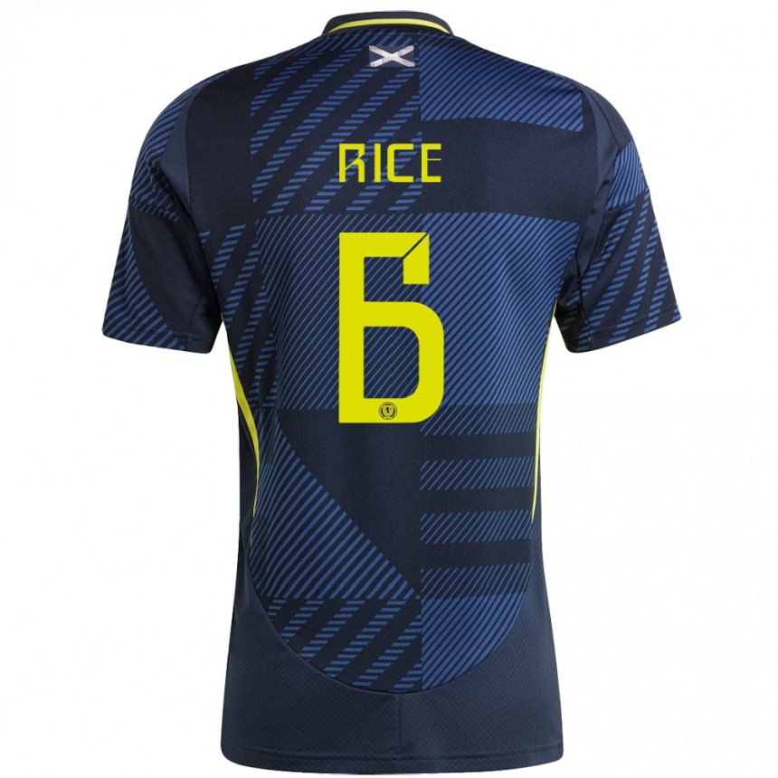 Men Football Scotland Bailey Rice #6 Dark Blue Home Jersey 24-26 T-Shirt