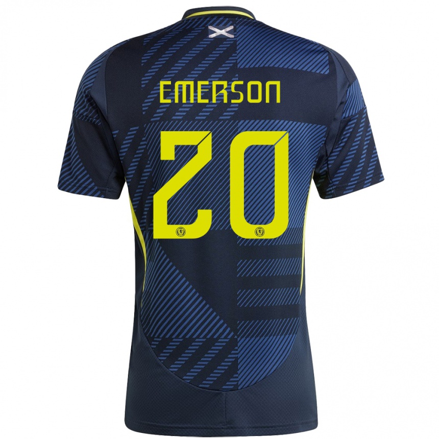 Men Football Scotland Johnny Emerson #20 Dark Blue Home Jersey 24-26 T-Shirt