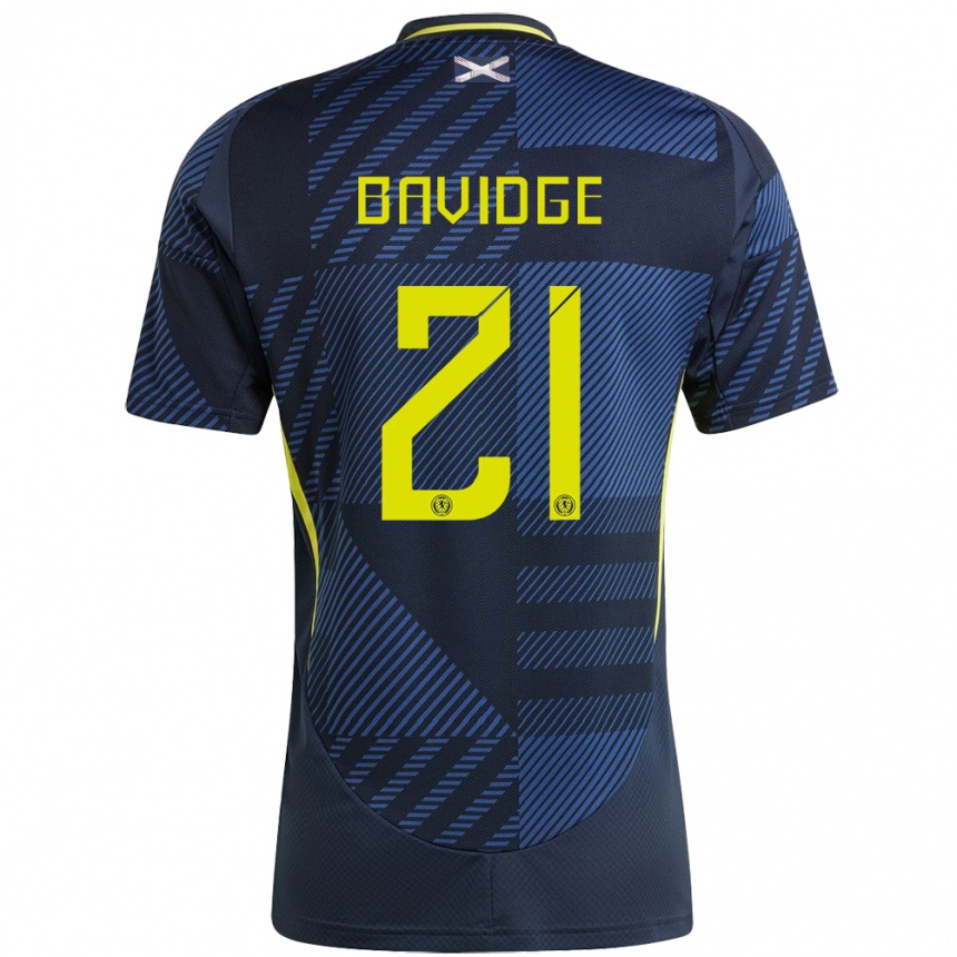 Men Football Scotland Alfie Bavidge #21 Dark Blue Home Jersey 24-26 T-Shirt