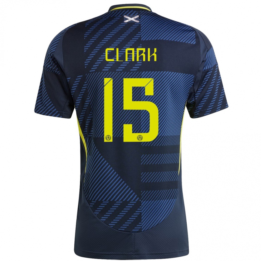 Men Football Scotland Jenna Clark #15 Dark Blue Home Jersey 24-26 T-Shirt