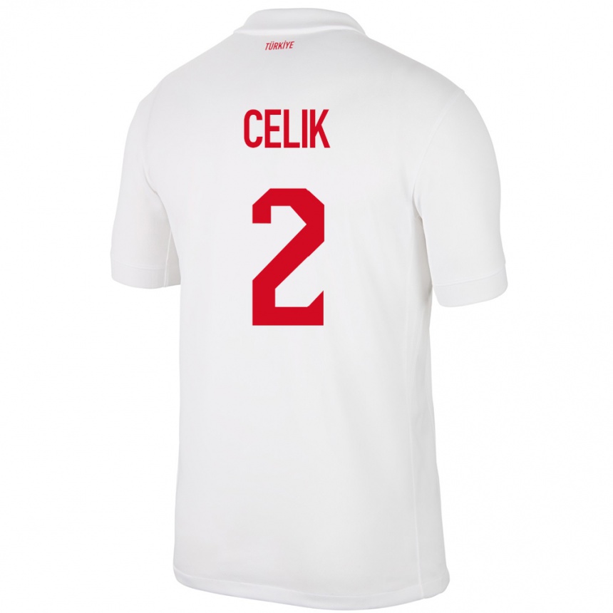 Men Football Turkey Zeki Çelik #2 White Home Jersey 24-26 T-Shirt
