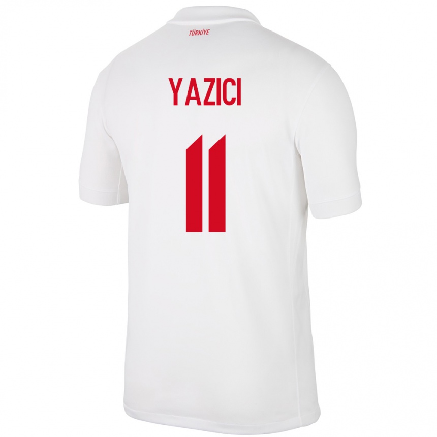 Men Football Turkey Yusuf Yazıcı #11 White Home Jersey 24-26 T-Shirt