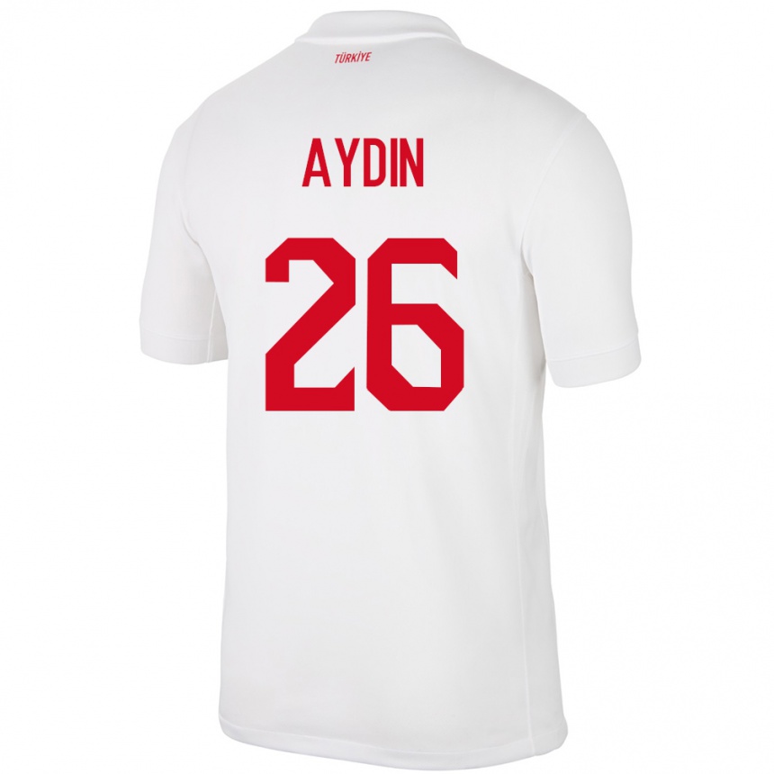 Men Football Turkey Oğuz Aydın #26 White Home Jersey 24-26 T-Shirt