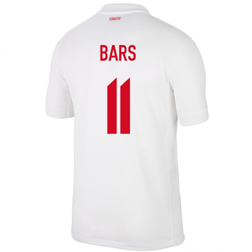 Men Football Turkey Emir Bars #11 White Home Jersey 24-26 T-Shirt