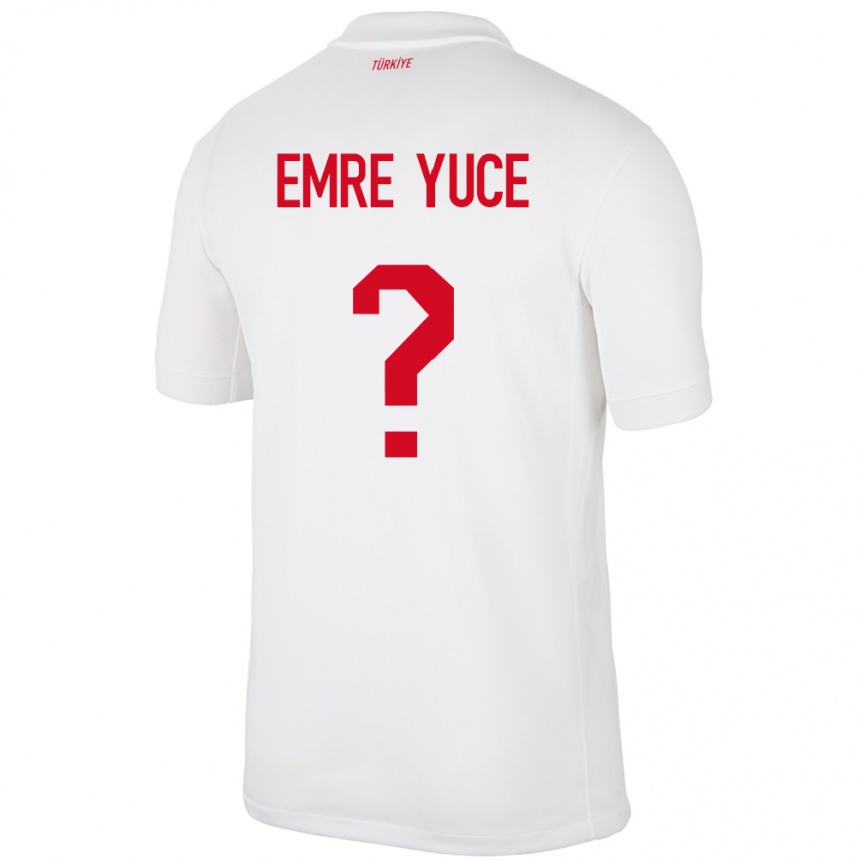 Men Football Turkey Yunus Emre Yüce #0 White Home Jersey 24-26 T-Shirt