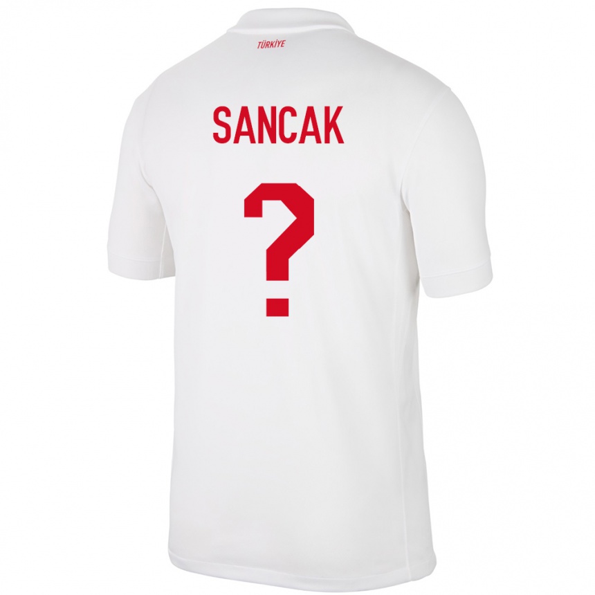 Men Football Turkey Tolga Sancak #0 White Home Jersey 24-26 T-Shirt