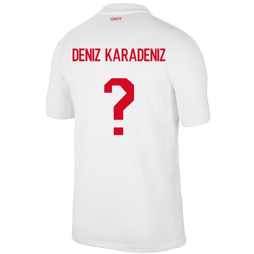 Men Football Turkey Mustafa Deniz Karadeniz #0 White Home Jersey 24-26 T-Shirt