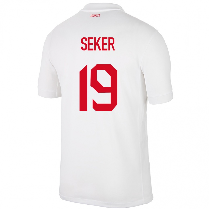 Men Football Turkey Busem Şeker #19 White Home Jersey 24-26 T-Shirt