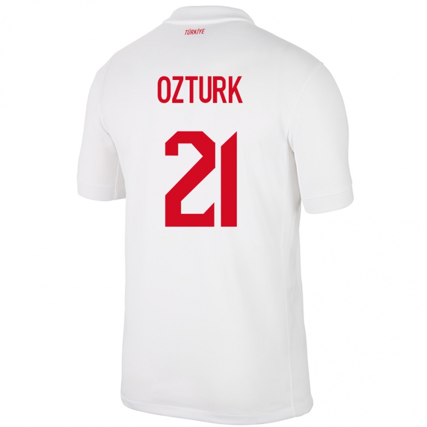 Men Football Turkey Melike Öztürk #21 White Home Jersey 24-26 T-Shirt