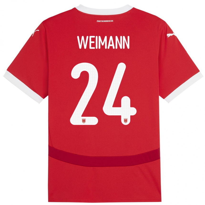 Men Football Austria Andreas Weimann #24 Red Home Jersey 24-26 T-Shirt