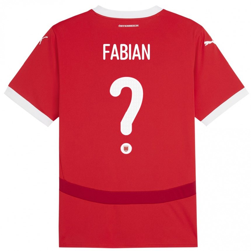 Men Football Austria Lukas Fabian #0 Red Home Jersey 24-26 T-Shirt