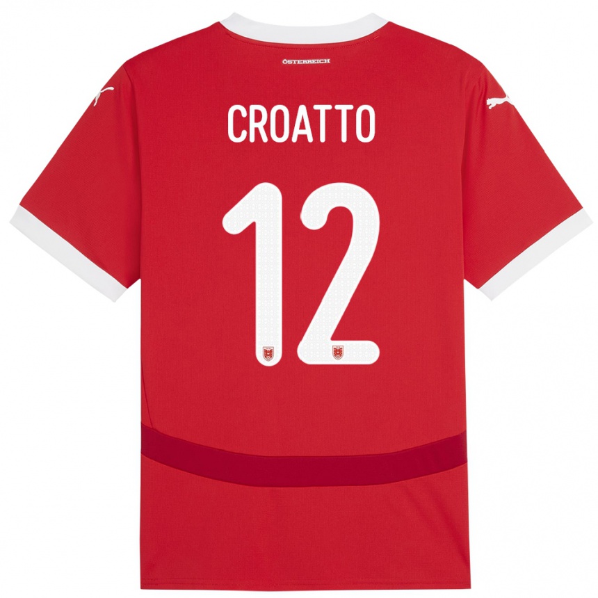 Men Football Austria Michela Croatto #12 Red Home Jersey 24-26 T-Shirt