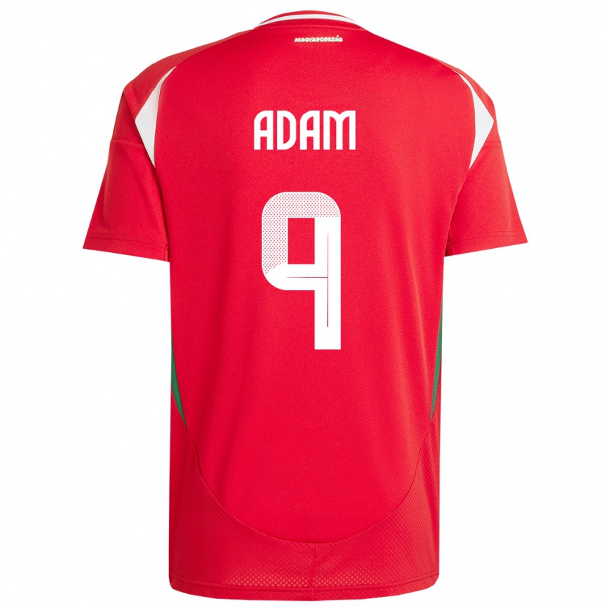 Men Football Hungary Martin Ádám #9 Red Home Jersey 24-26 T-Shirt