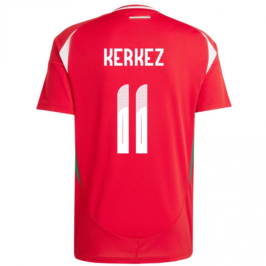 Men Football Hungary Milos Kerkez #11 Red Home Jersey 24-26 T-Shirt