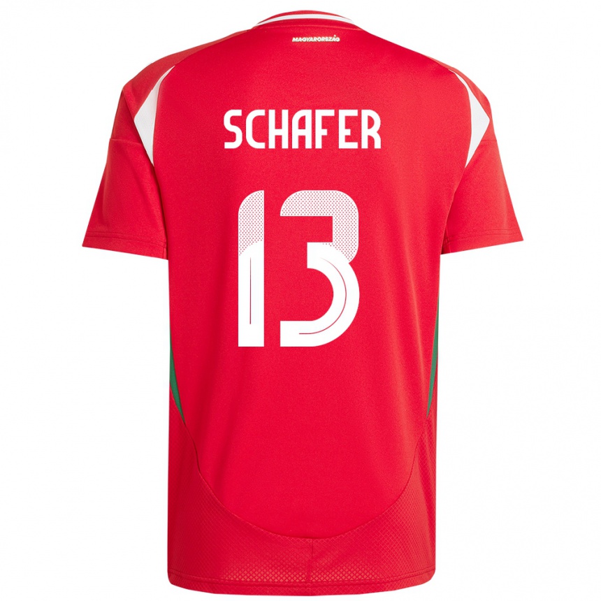 Men Football Hungary András Schäfer #13 Red Home Jersey 24-26 T-Shirt