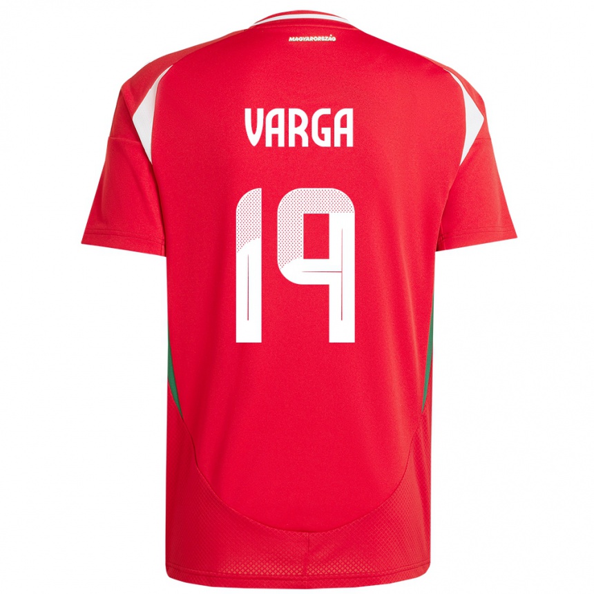 Men Football Hungary Barnabás Varga #19 Red Home Jersey 24-26 T-Shirt