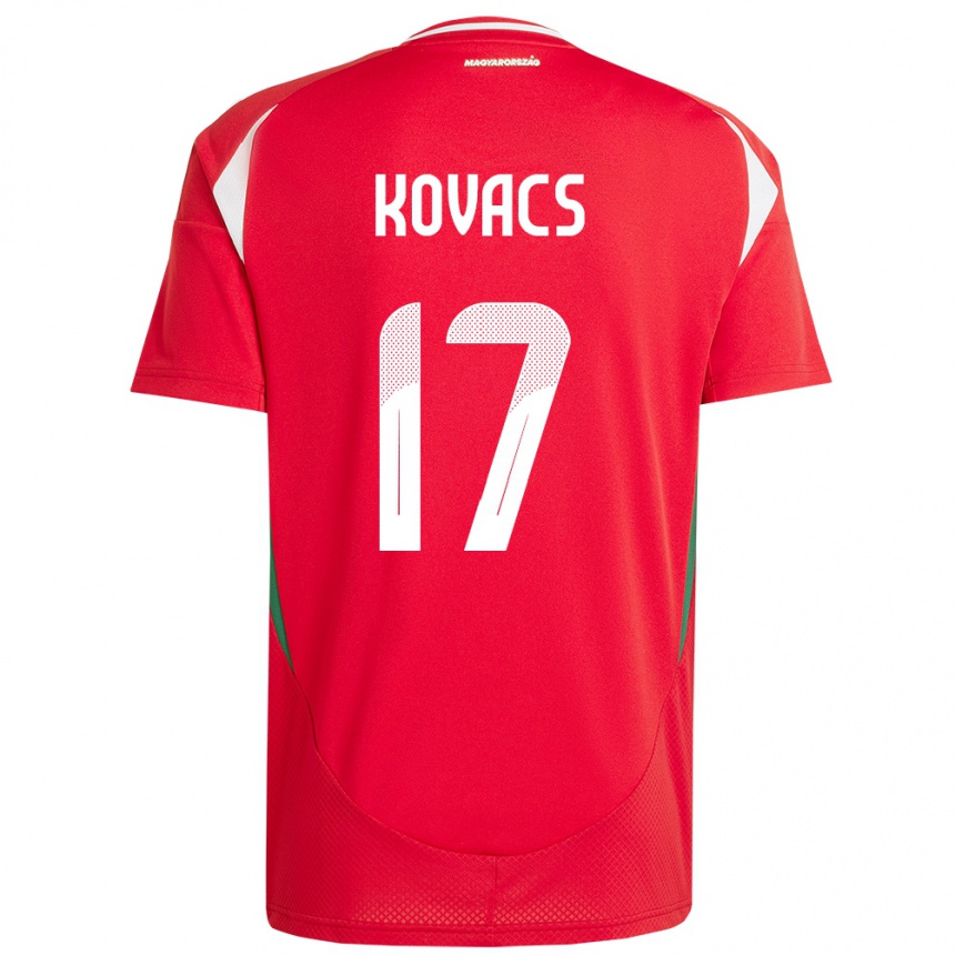 Men Football Hungary Mátyás Kovács #17 Red Home Jersey 24-26 T-Shirt