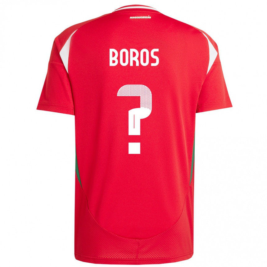 Men Football Hungary Zsombor Boros #0 Red Home Jersey 24-26 T-Shirt