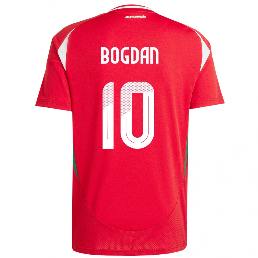 Men Football Hungary Hunor Bogdán #10 Red Home Jersey 24-26 T-Shirt