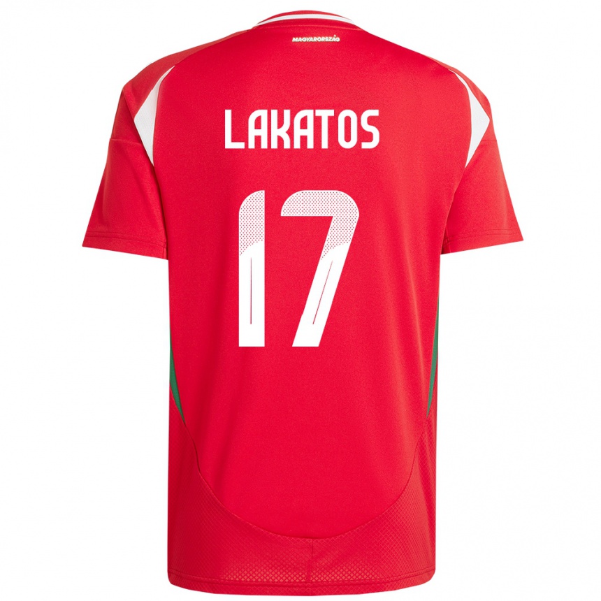 Men Football Hungary Noel Lakatos #17 Red Home Jersey 24-26 T-Shirt