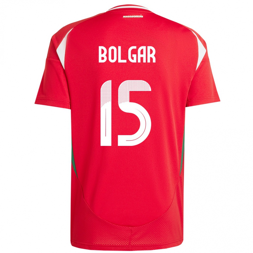 Men Football Hungary Botond Bolgár #15 Red Home Jersey 24-26 T-Shirt