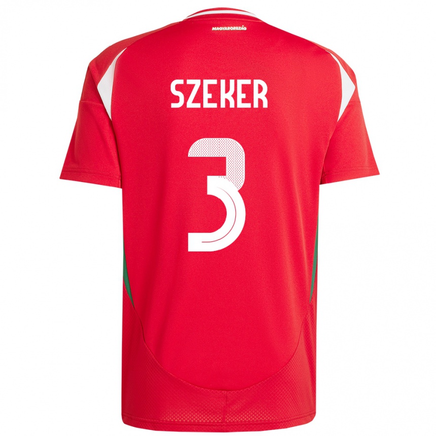 Men Football Hungary Botond Szekér #3 Red Home Jersey 24-26 T-Shirt